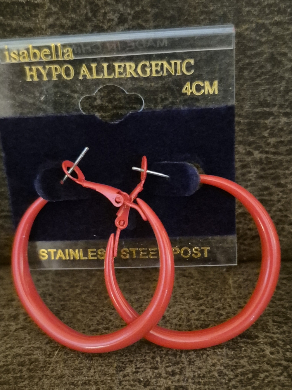 Abella Bright Red Hoop Earrings